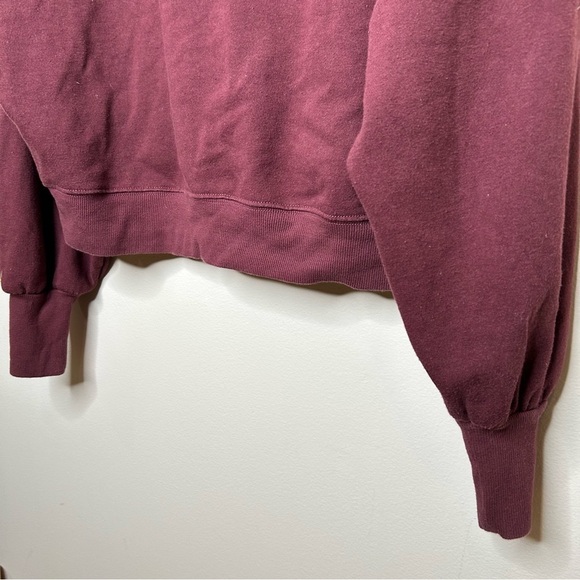 Z Supply Oversized Sweatshirt Mock Turtleneck Relaxed Fit Maroon Large - Picture 6 of 9